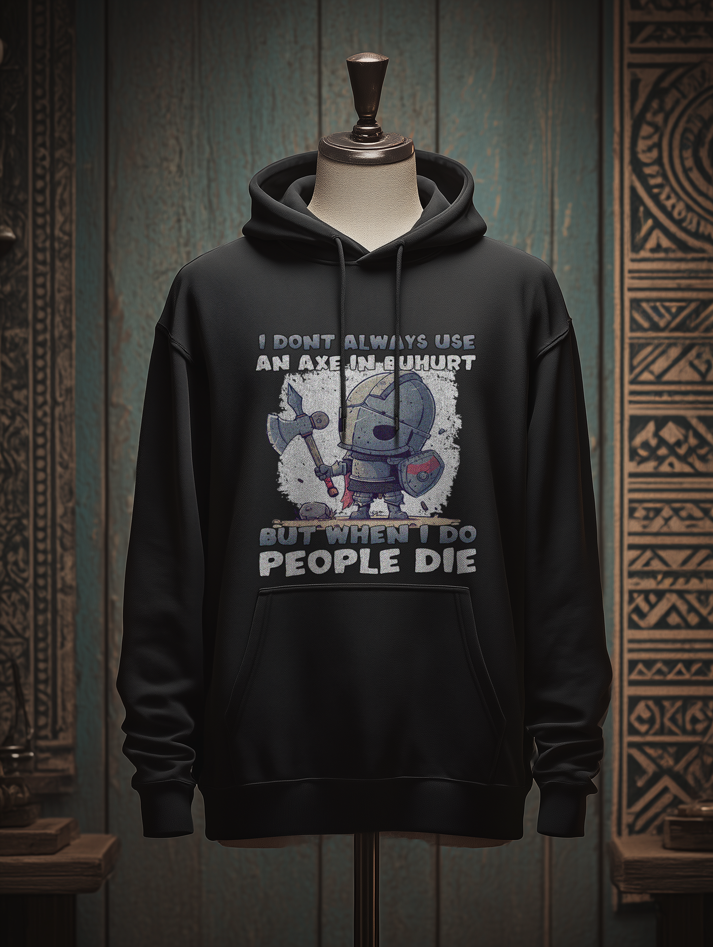 Buhurt Herren Hoodie – „Chibi Buhurt Axe Knight“