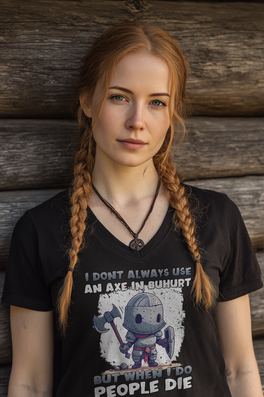 I don’t always use an axe in Buhurt | Damen Bio V-Neck T-Shirt