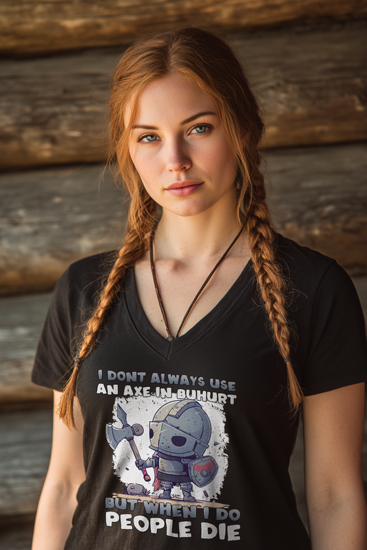 I don’t always use an axe in Buhurt | Damen Bio V-Neck T-Shirt