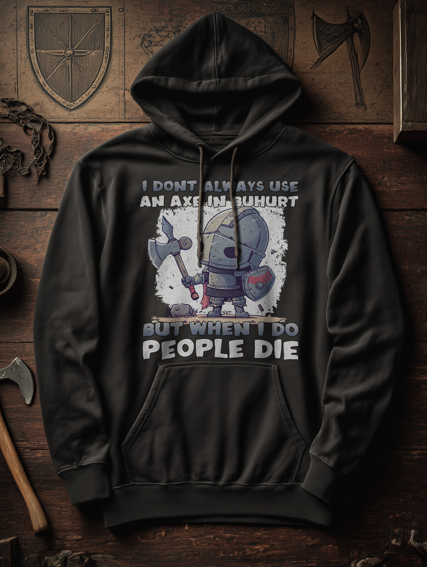 Buhurt Herren Hoodie – „Chibi Buhurt Axe Knight“