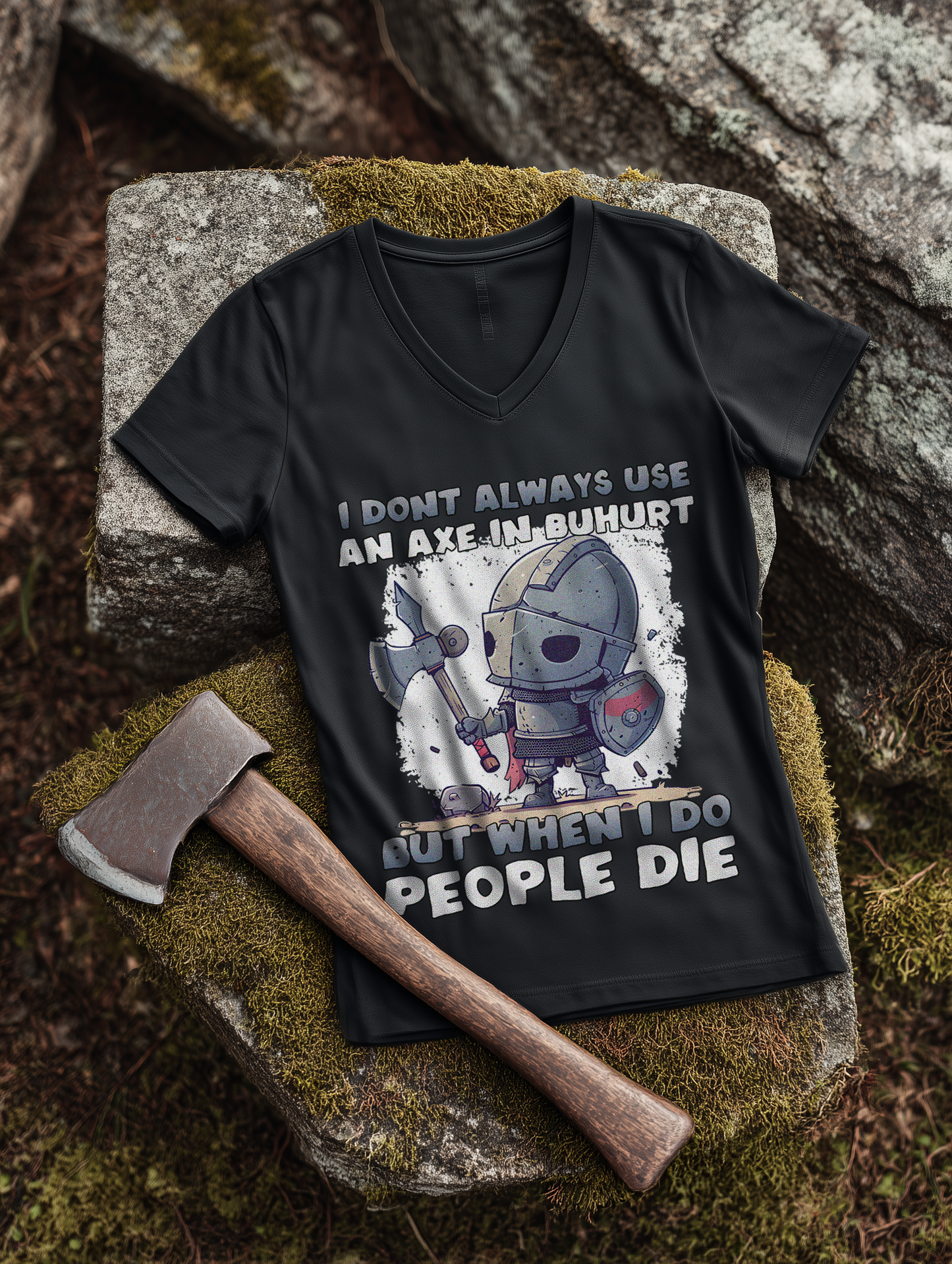 I don’t always use an axe in Buhurt | Damen Bio V-Neck T-Shirt