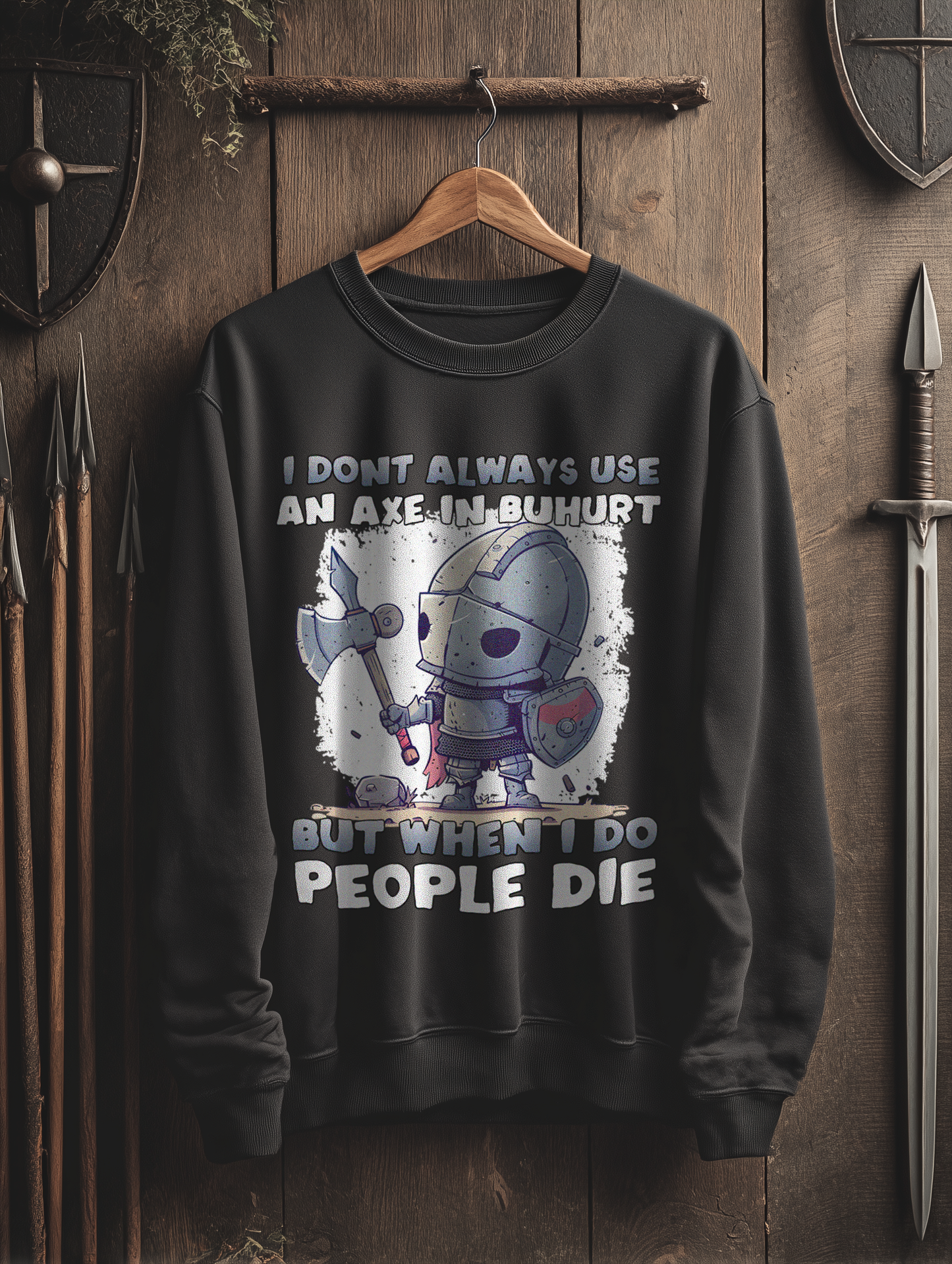 Buhurt Herren Premium Sweatshirt– „Chibi Buhurt Axe Knight“