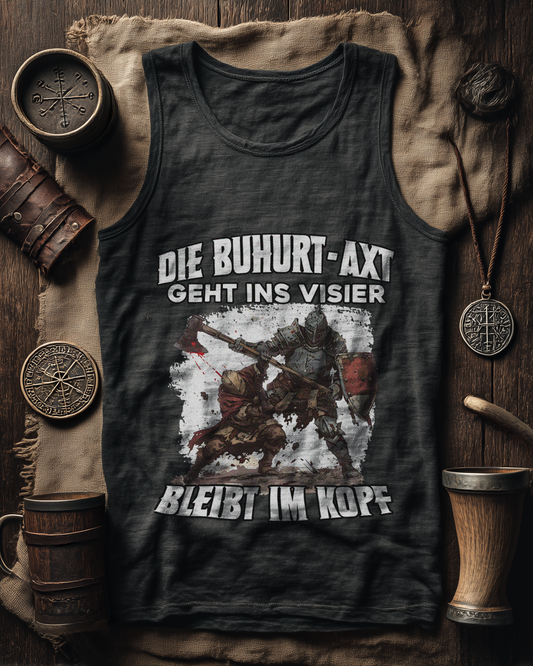 Die Buhurt-Axt geht ins Visier | bleibt im Kopf | Battlefield Impact Edition | Herren Bio Tank Top