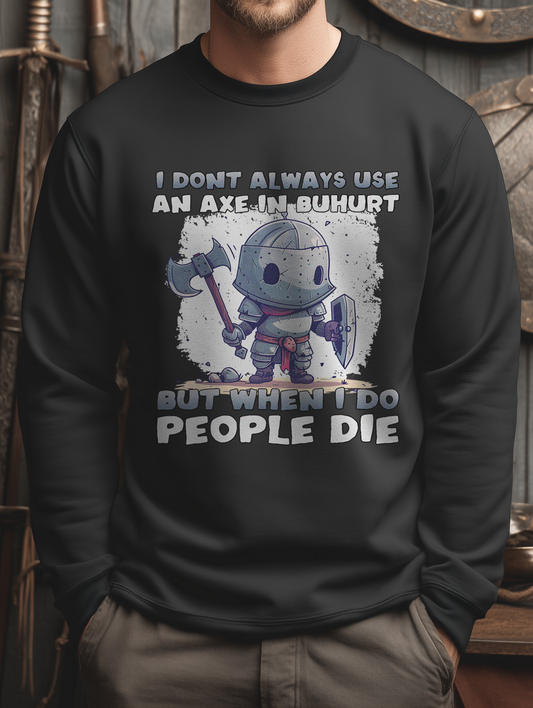 Buhurt Herren Premium Sweatshirt - Buhurt Chibi Ritter Streitaxt