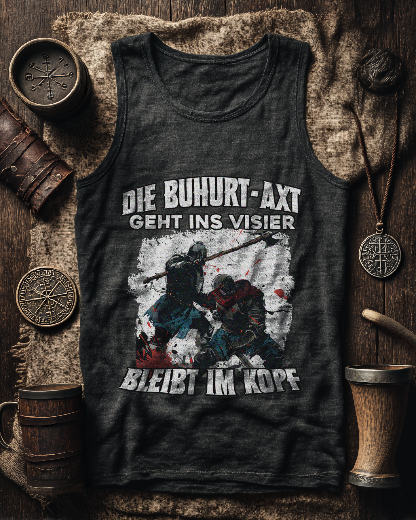 Buhurt Axt bleibt im Kopf – Herren Bio Tank Top