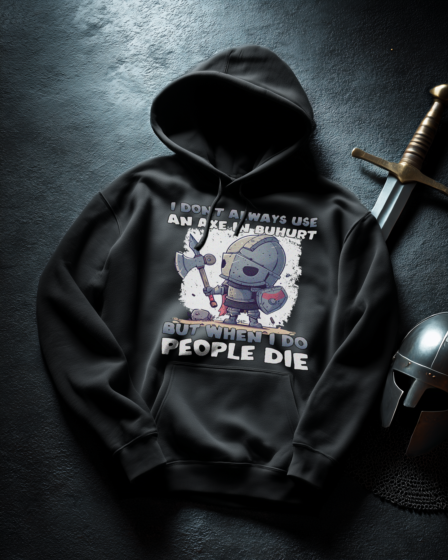 Buhurt Herren Hoodie – „Chibi Buhurt Axe Knight“