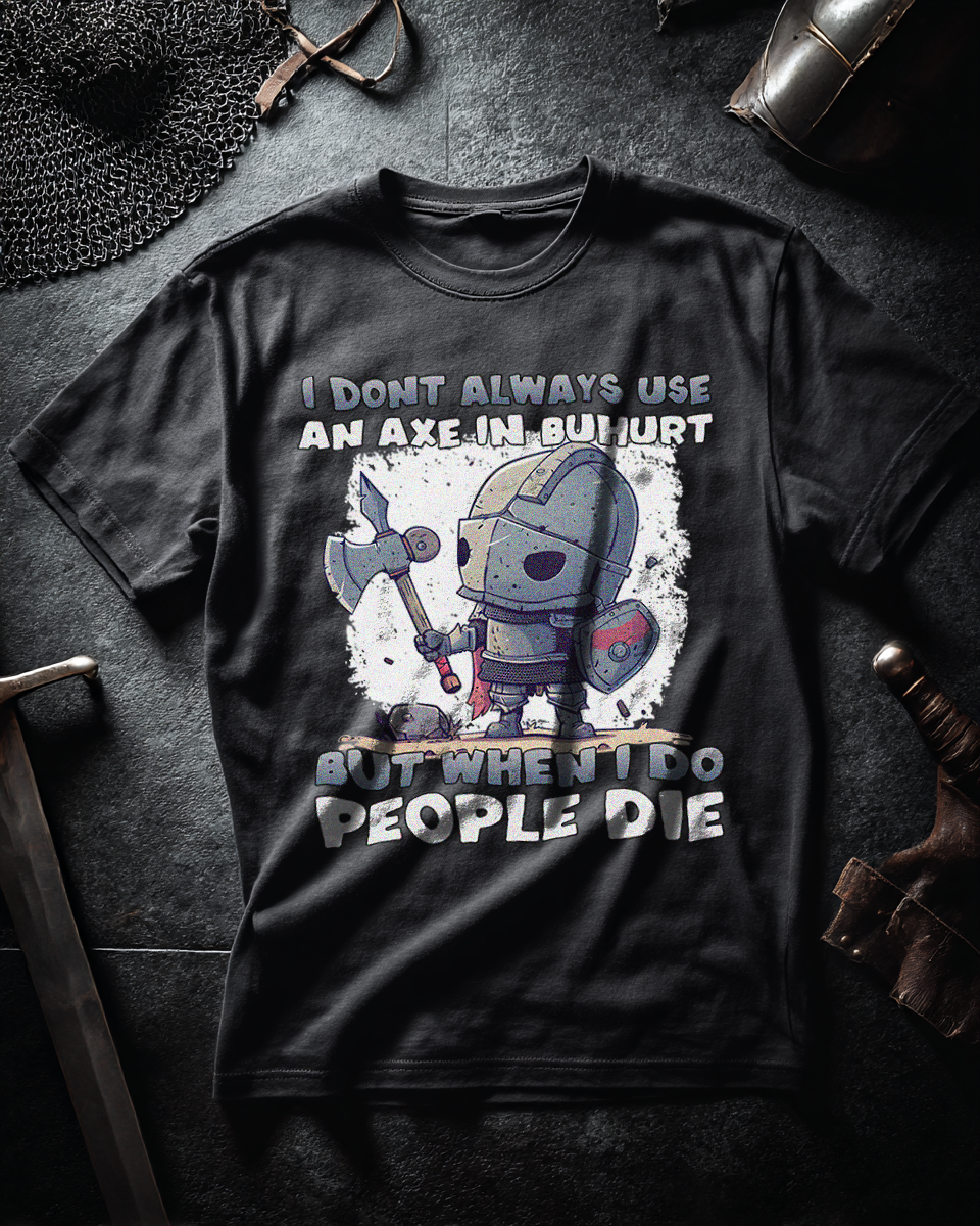 Buhurt Herren Premium T-Shirt – „Chibi Buhurt Axe Knight“