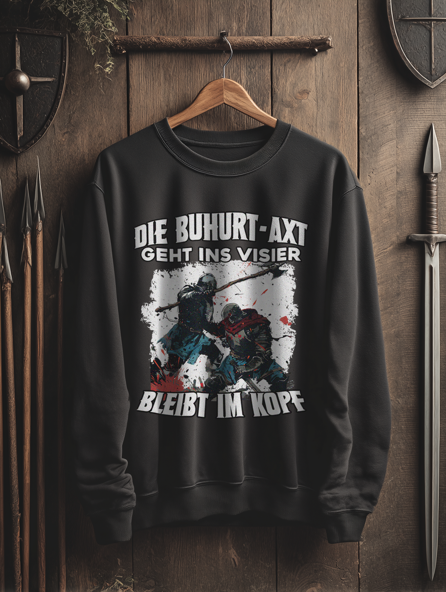 Herren Premium Buhurt Pullover | Bleibt Im Kopf| Buhurt Sweatshirt