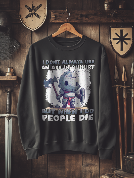 Buhurt Herren Premium Sweatshirt - Buhurt Chibi Ritter Streitaxt