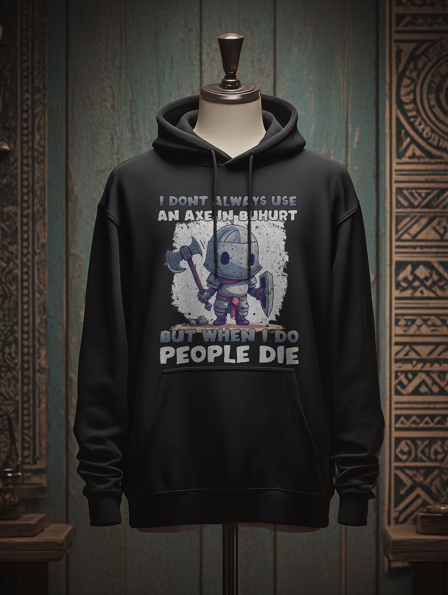Buhurt Herren Hoodie - Buhurt Chibi Ritter Streitaxt