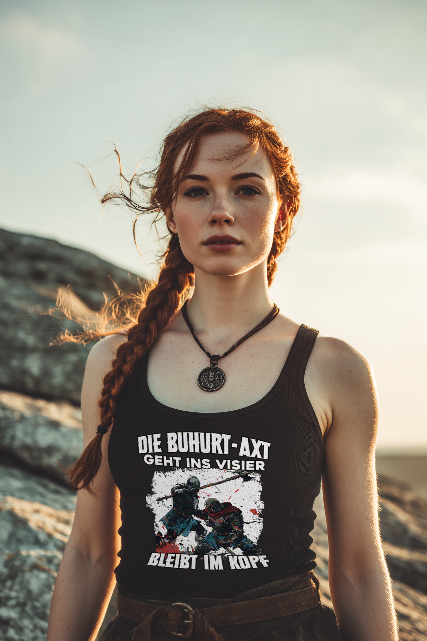 Buhurt Axt Humor Damen Tank Top - Frauen Bio Tank Top