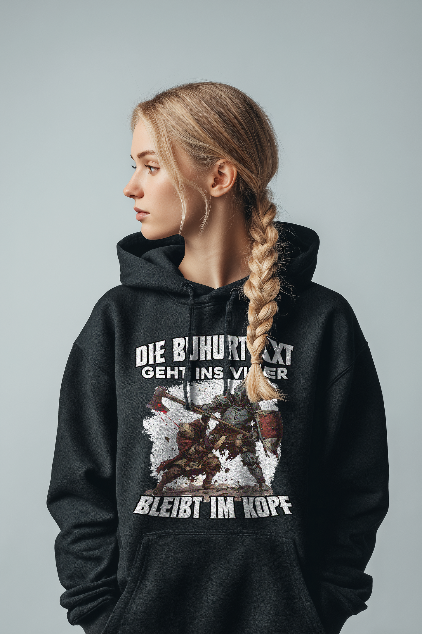Die Buhurt-Axt geht ins Visier – bleibt im Kopf – Buhurt Damen Hoodie