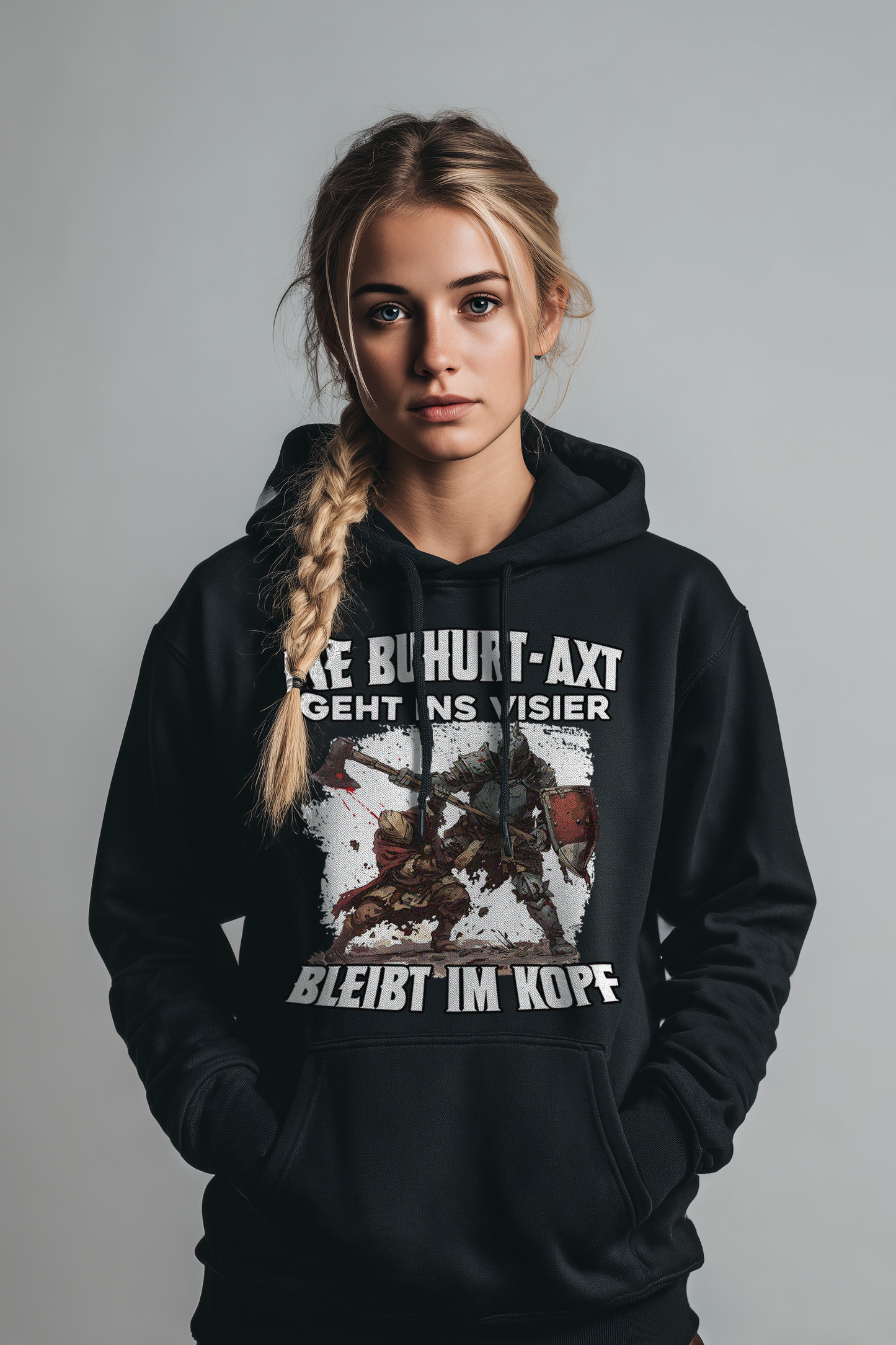 Die Buhurt-Axt geht ins Visier – bleibt im Kopf – Buhurt Damen Hoodie