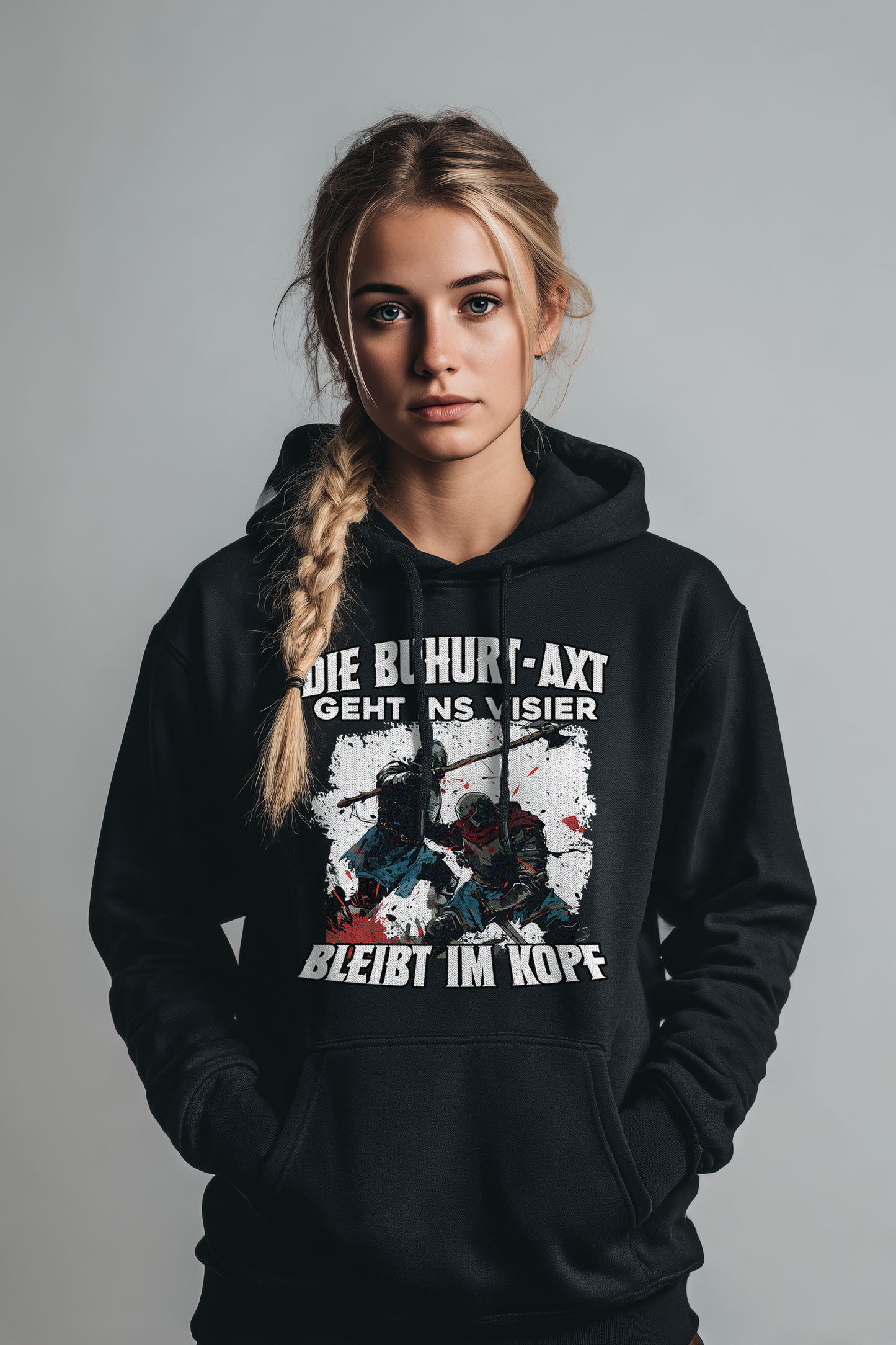 Buhurt Axt bleibt im Kopf – Impact Edition – Bouhourt Damen Hoodie
