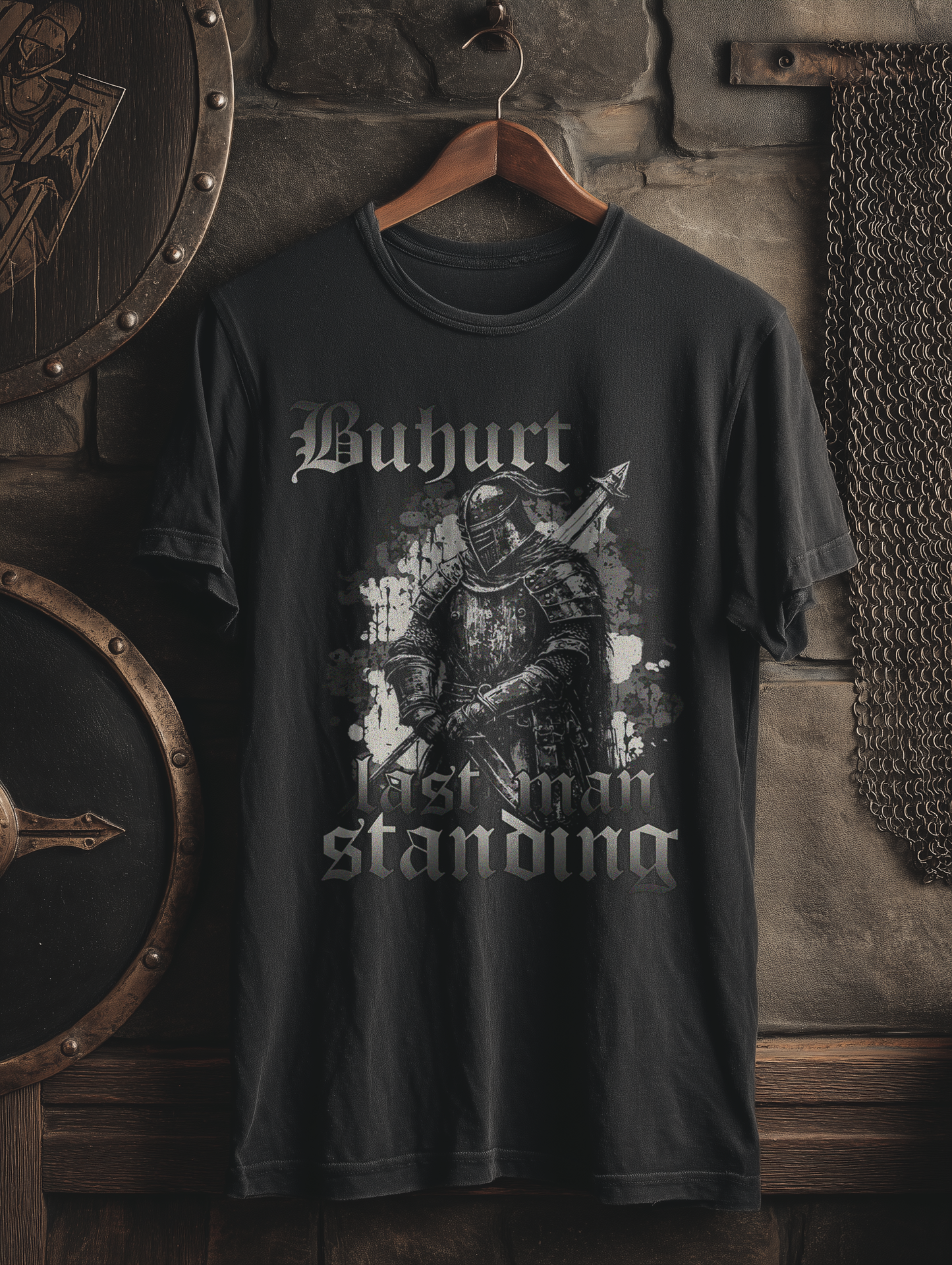 Buhurt Herren Premium T-Shirt | Last Man Standing | Bouhourt Männer Shirt