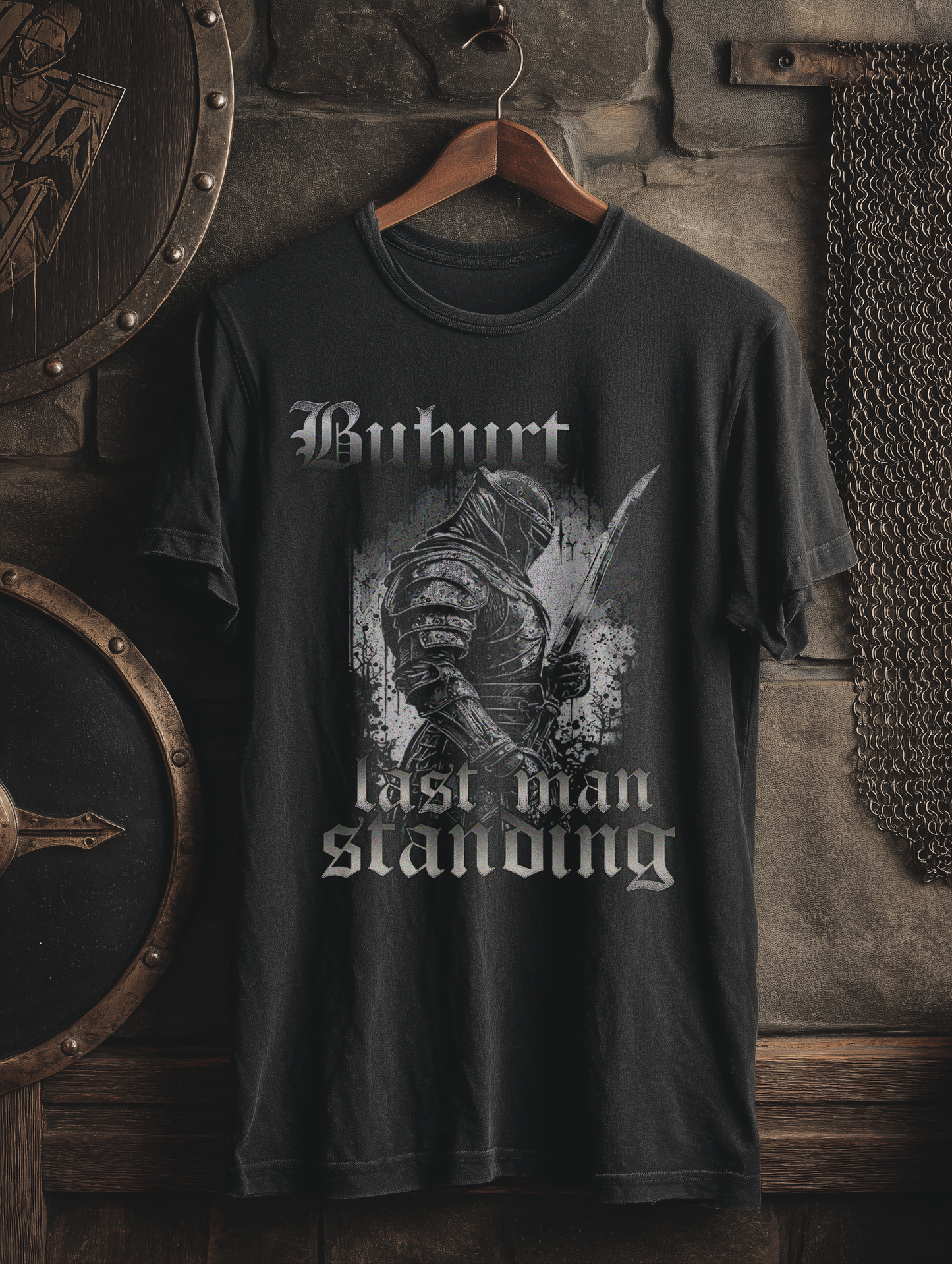 Buhurt Herren Premium T-Shirt- "Last Man Standing"  Herren Bouhourt Shirt