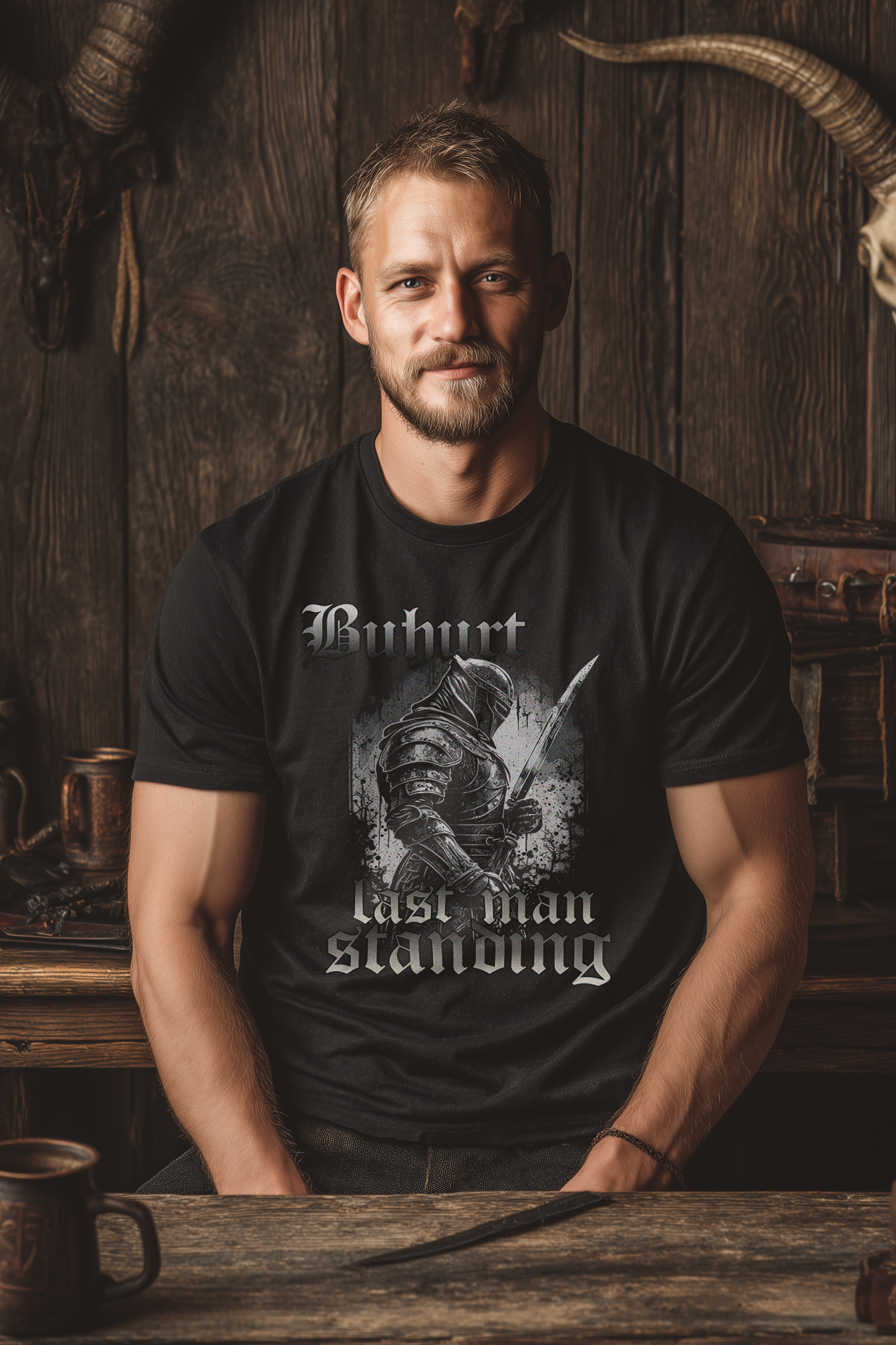 Buhurt Herren Premium T-Shirt- "Last Man Standing"  Herren Bouhourt Shirt