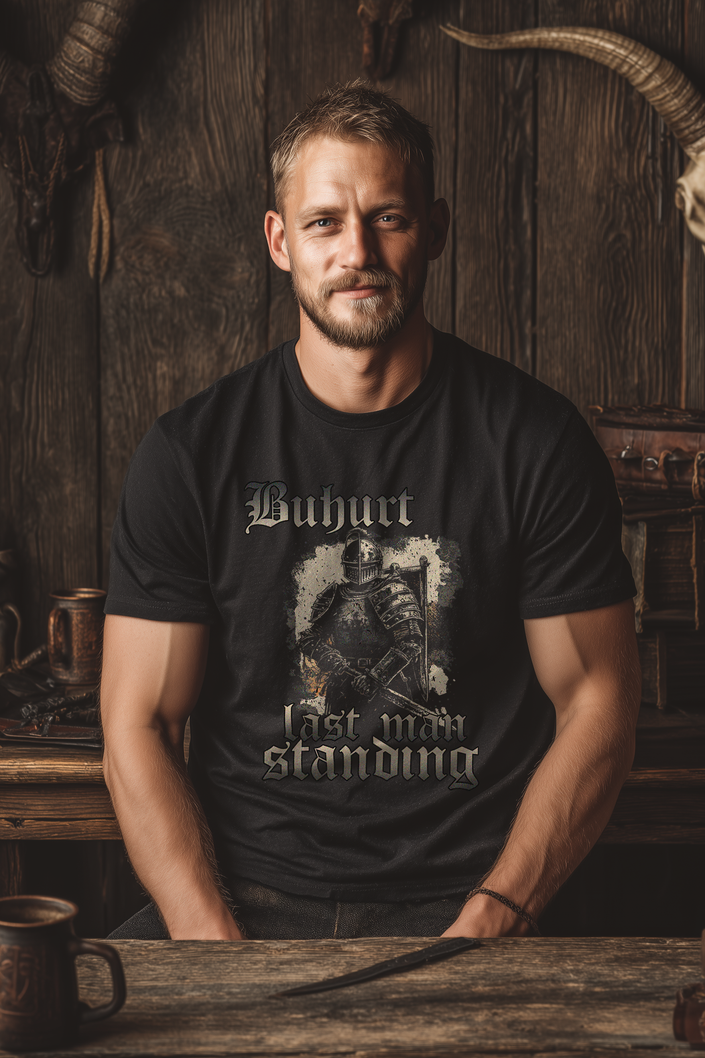Herren Premium T-Shirt  | Buhurt „Last Man Standing“ | Bouhourt Shirt