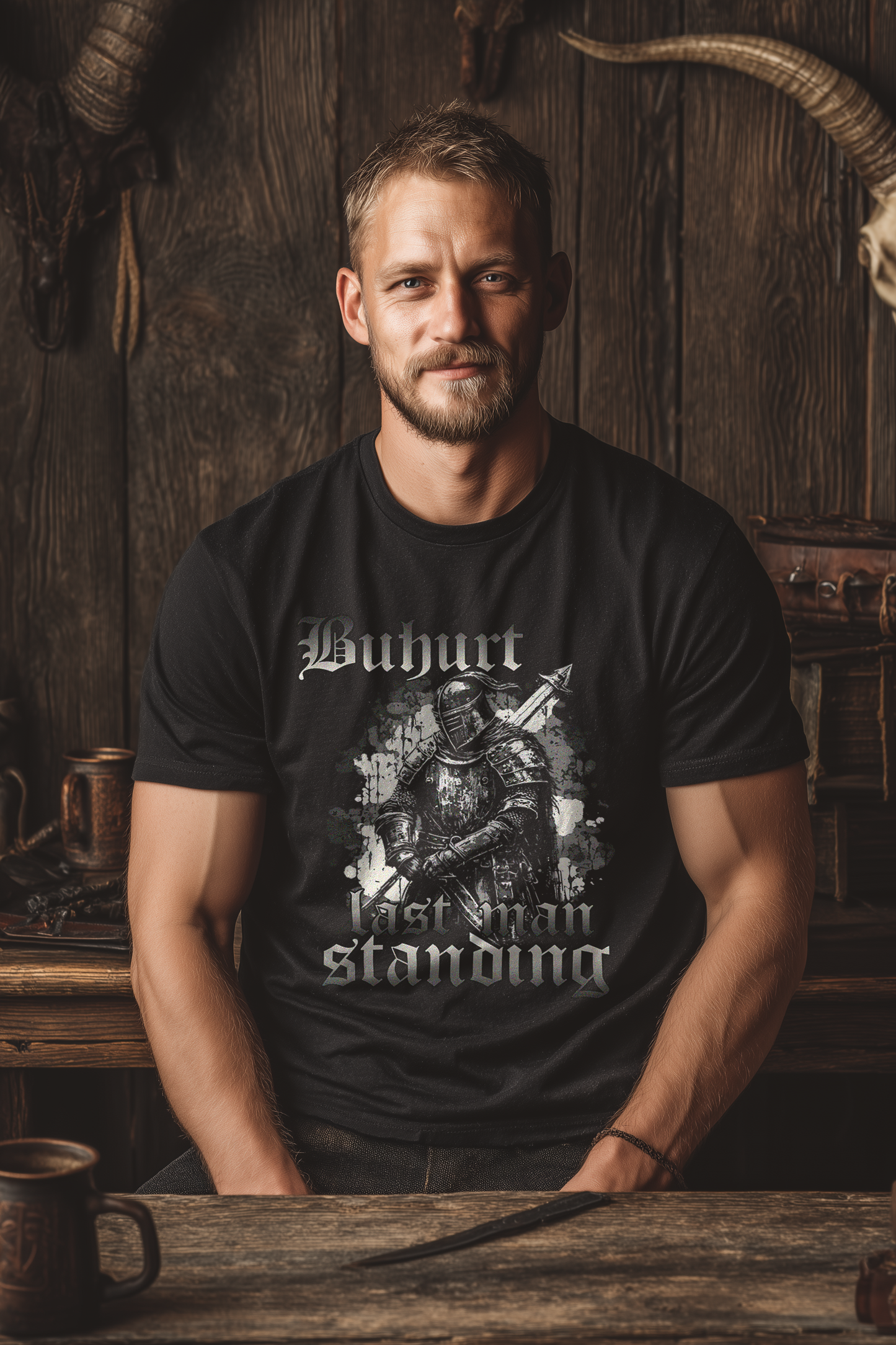 Buhurt Herren Premium T-Shirt | Last Man Standing | Bouhourt Männer Shirt