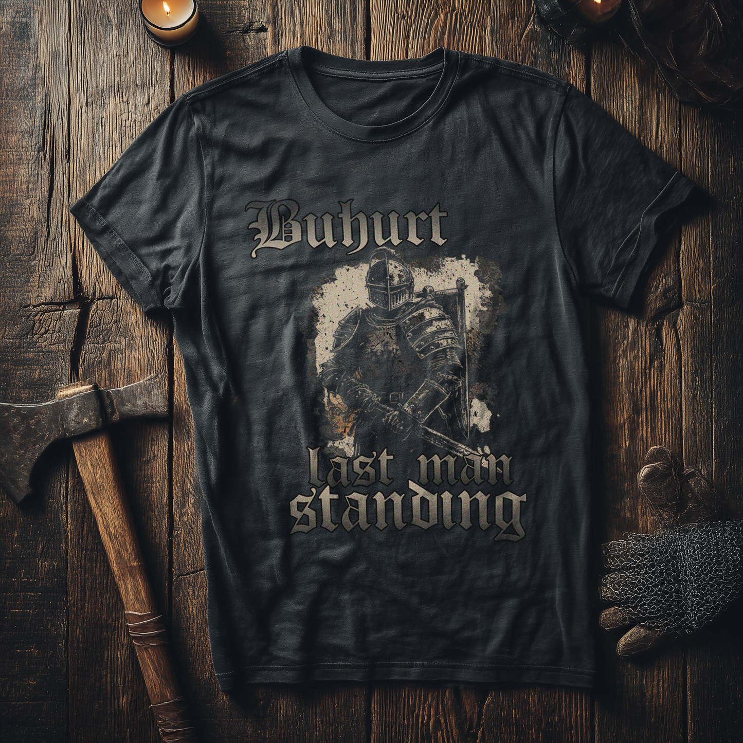 Herren Premium T-Shirt  | Buhurt „Last Man Standing“ | Bouhourt Shirt