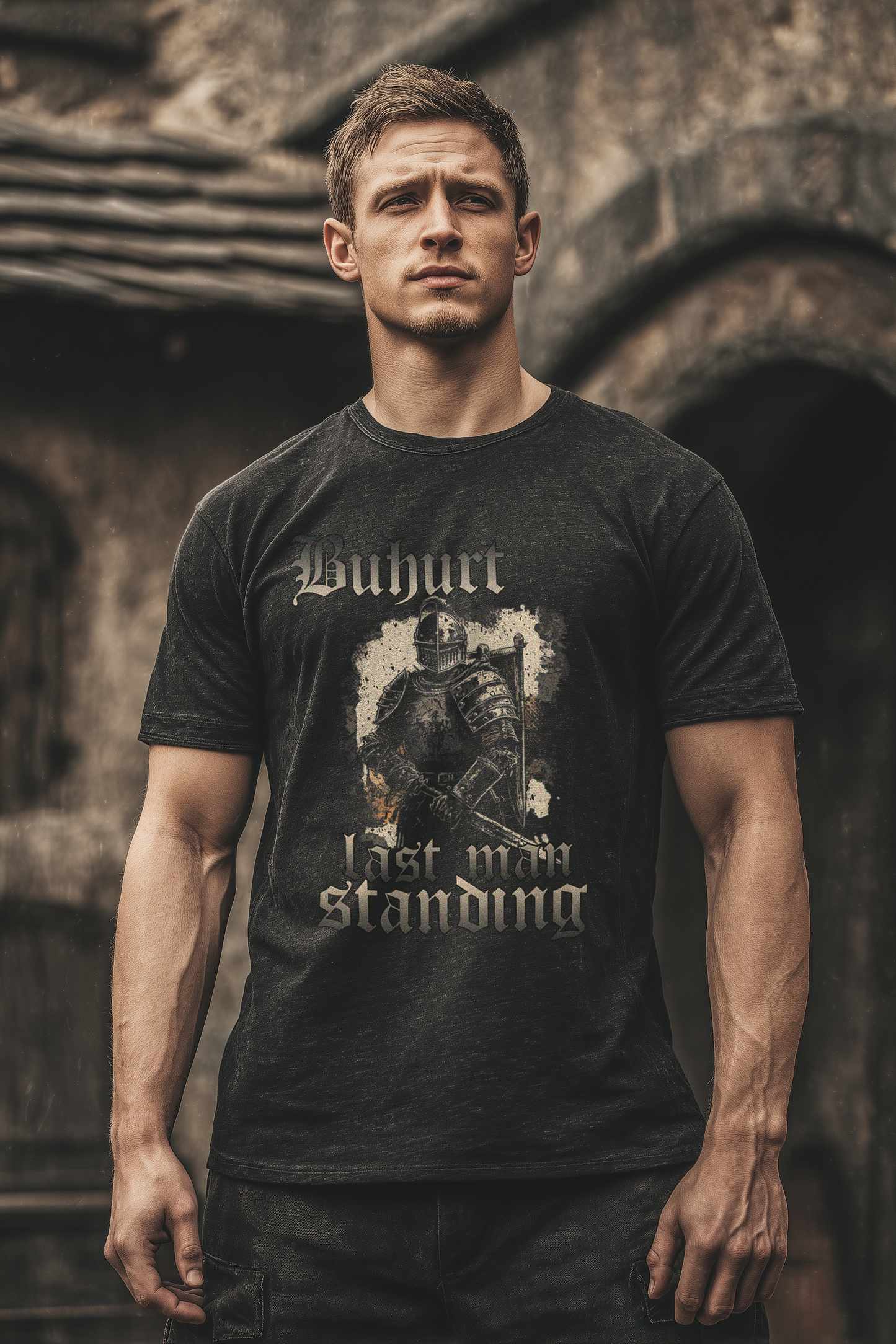 Herren Premium T-Shirt  | Buhurt „Last Man Standing“ | Bouhourt Shirt