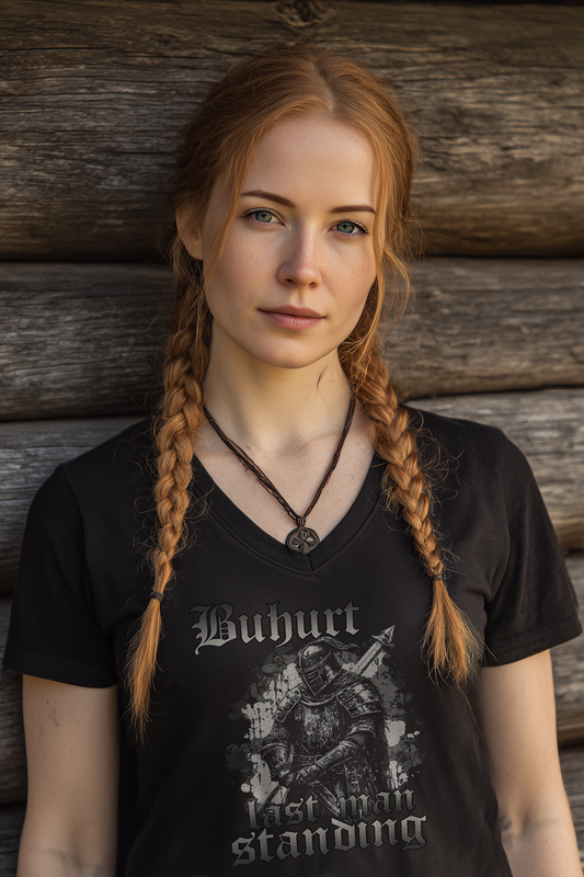 Buhurt – Last Man Standing | Damen Bio V-Neck T-Shirt