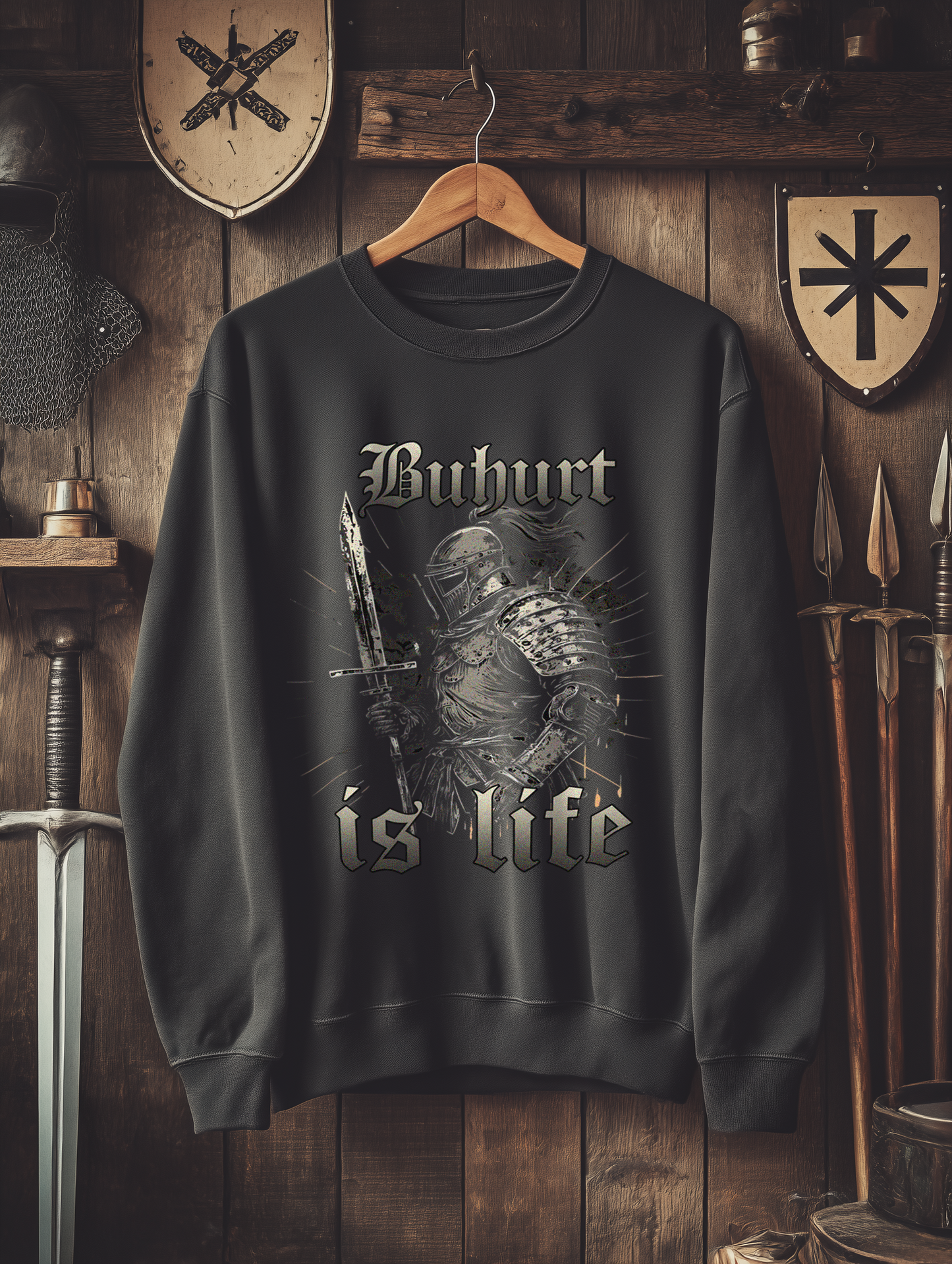 Buhurt Herren Premium Sweatshirt | Buhurt Is Life | Bouhourt Herren Pullover