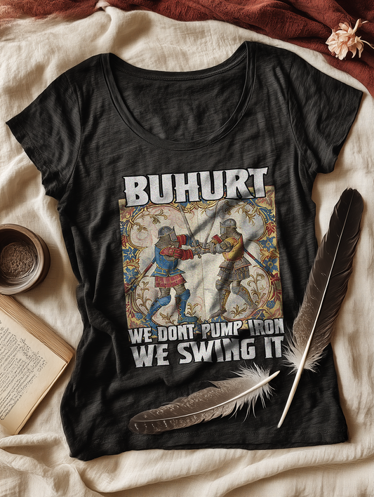 Buhurt Stundenbuch We Swing It Damen T-Shirt - Frauen Bio Lightweight T-Shirt