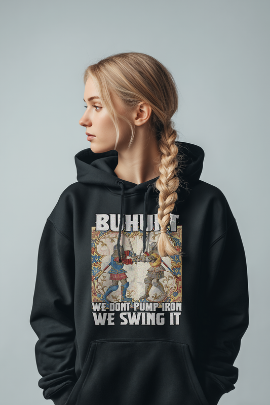 Buhurt Stundenbuch | We Dont Pump Iron | Damen Hoodie