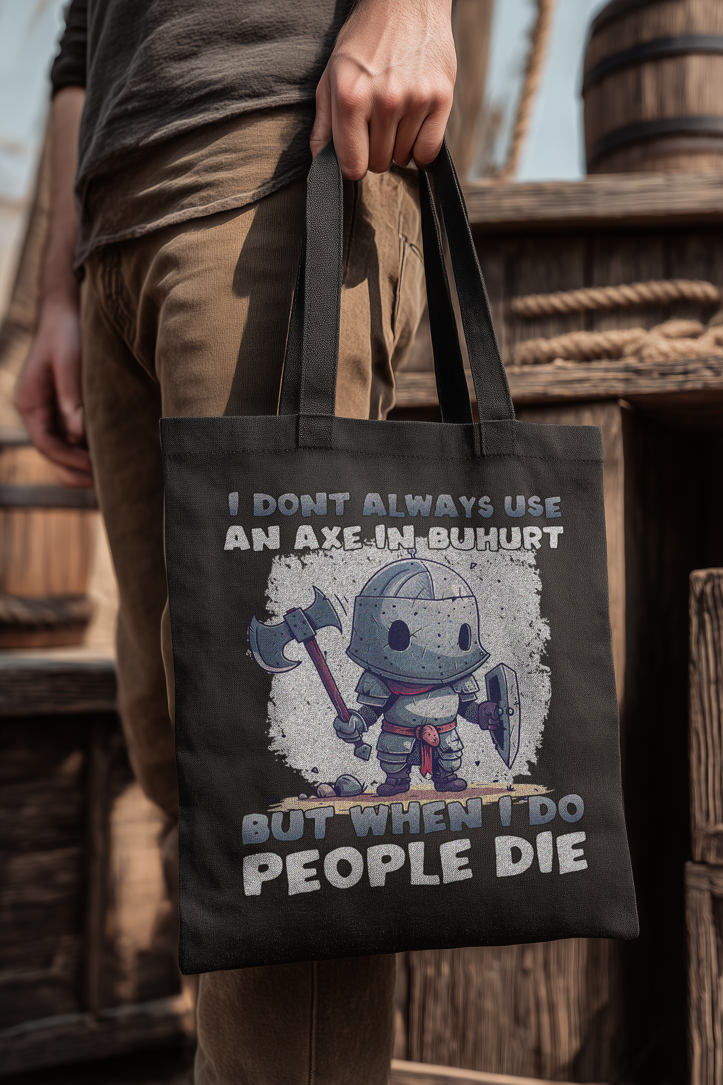 I Don’t Always Use an Axe  | Chibi Ritter | Bio Stoffbeutel