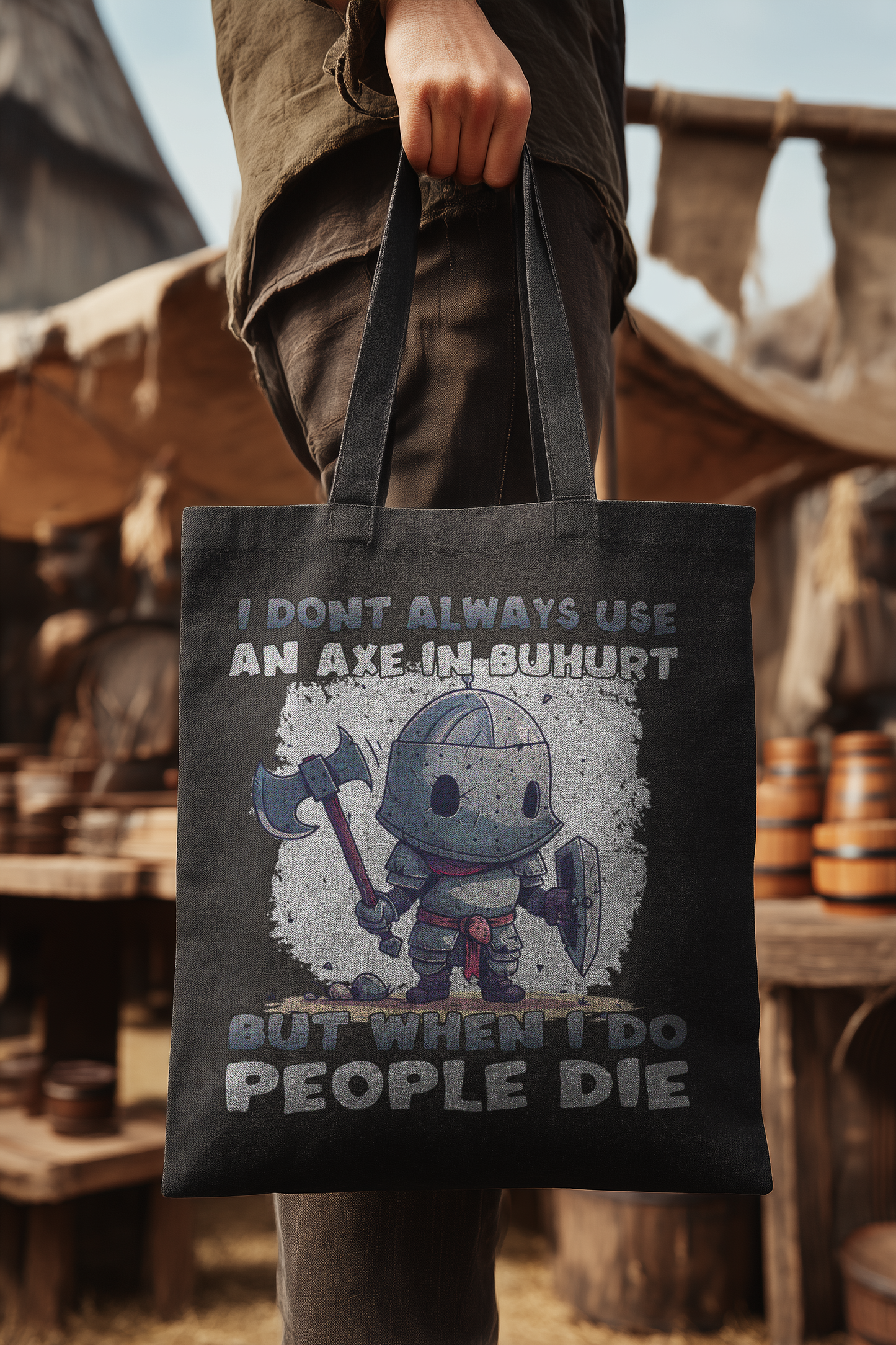 I Don’t Always Use an Axe  | Chibi Ritter | Bio Stoffbeutel