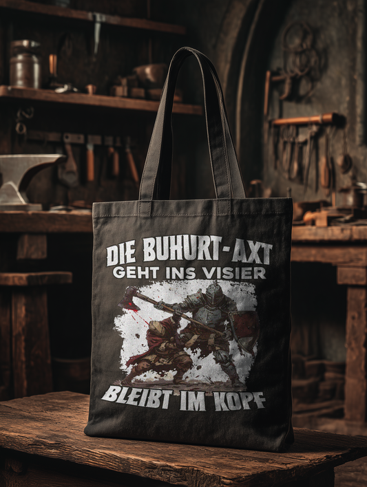 Buhurt Axt bleibt im Kopf |  Bio Stoffbeutel