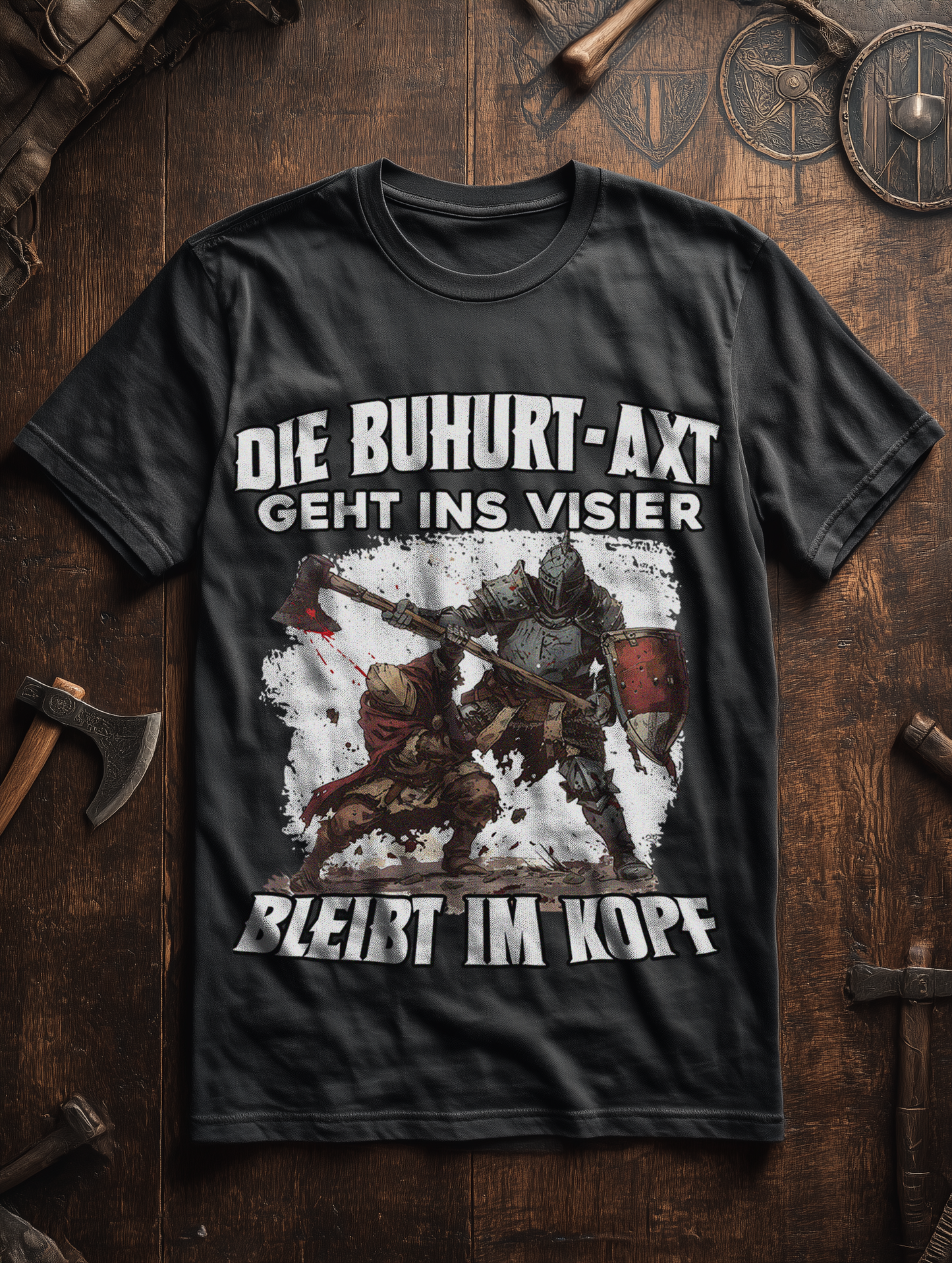 Buhurt Axt Shirt 240g Oversize Herren Vollkontakt Oversized Herren Bio T-Shirt
