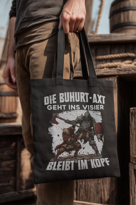 Buhurt Axt bleibt im Kopf |  Bio Stoffbeutel