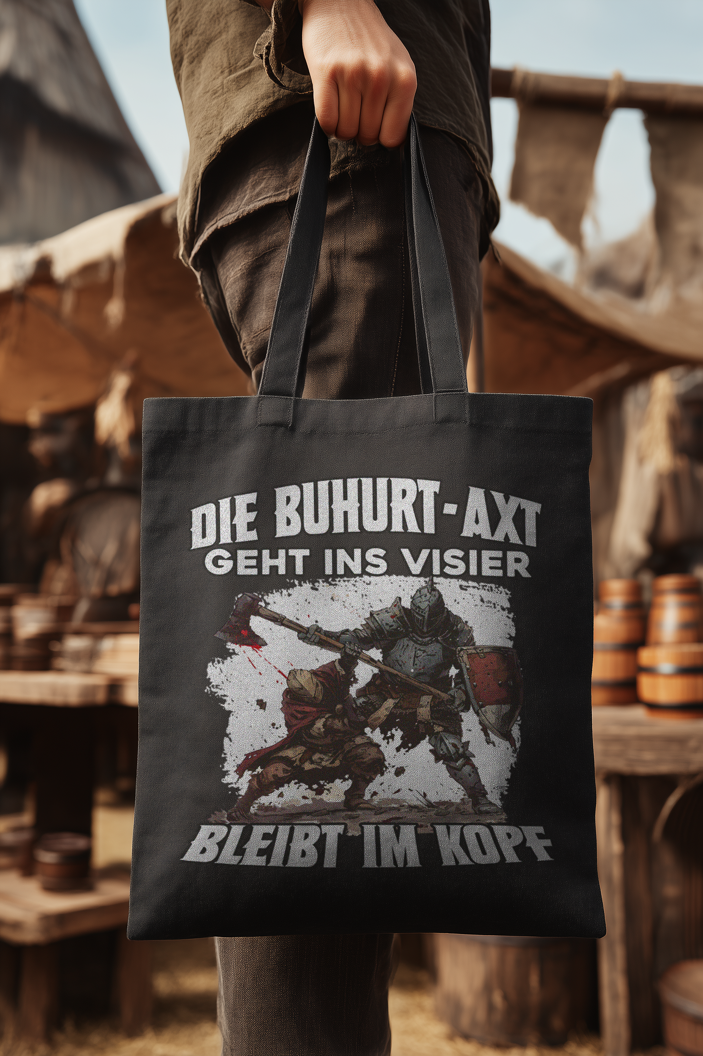 Buhurt Axt bleibt im Kopf |  Bio Stoffbeutel