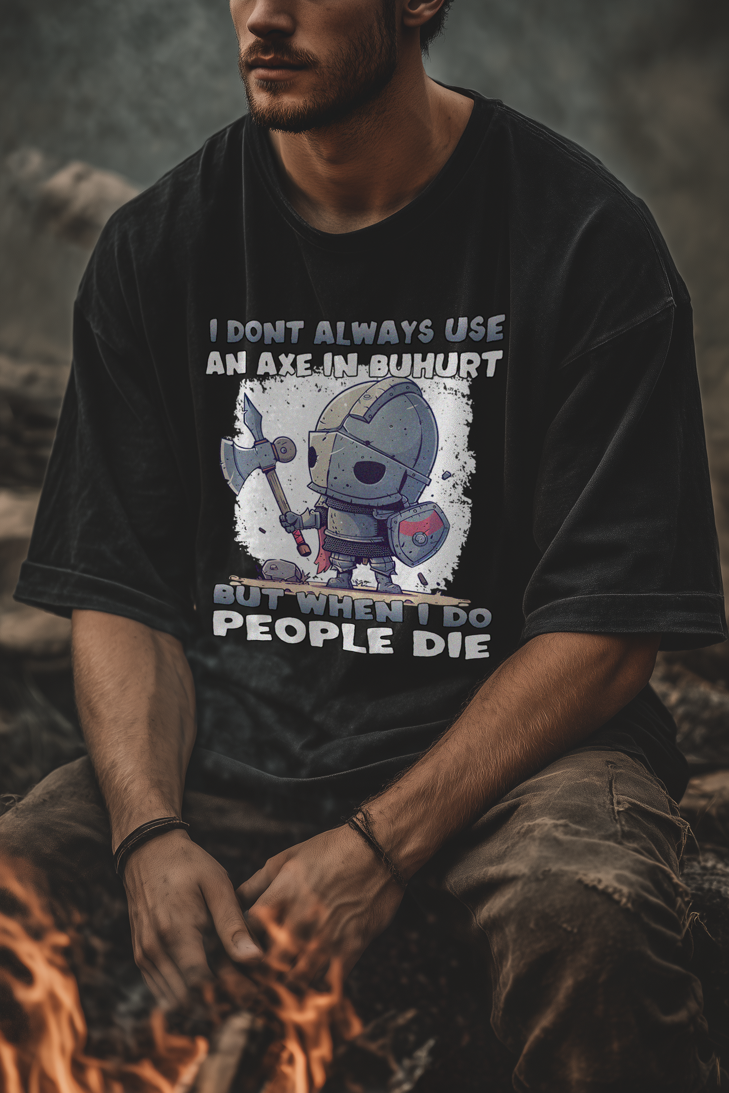 Buhurt Chibi Axt Shirt 240g Oversize | HEMA Mittelalter T-Shirt