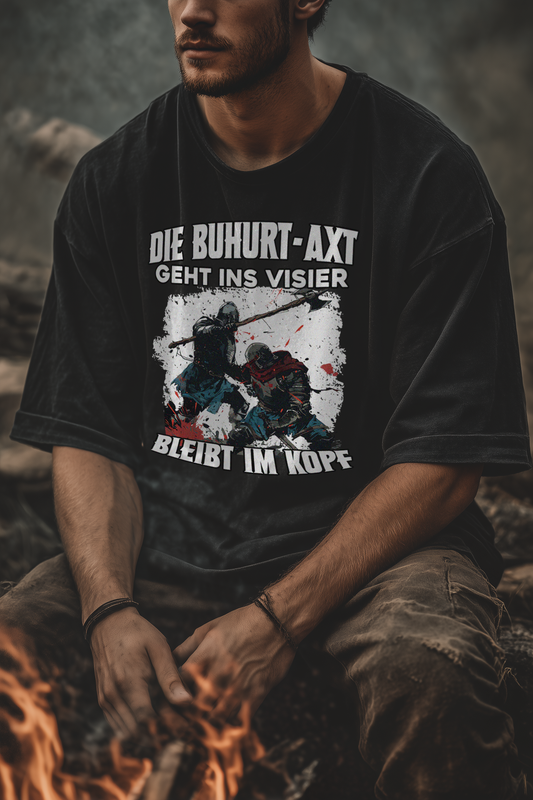 Buhurt Axt Shirt 240g Oversize Herren T-Shirt Bio Baumwolle