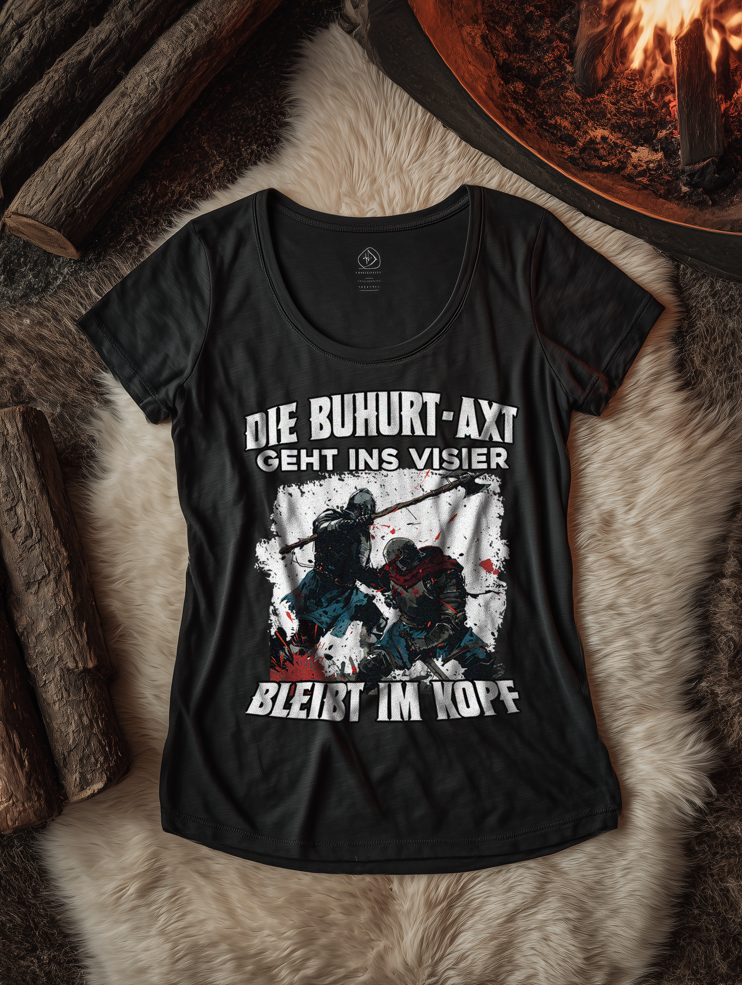 Bleibt im Kopf- Buhurt Axt Damen Shirt - Frauen Bio Lightweight T-Shirt
