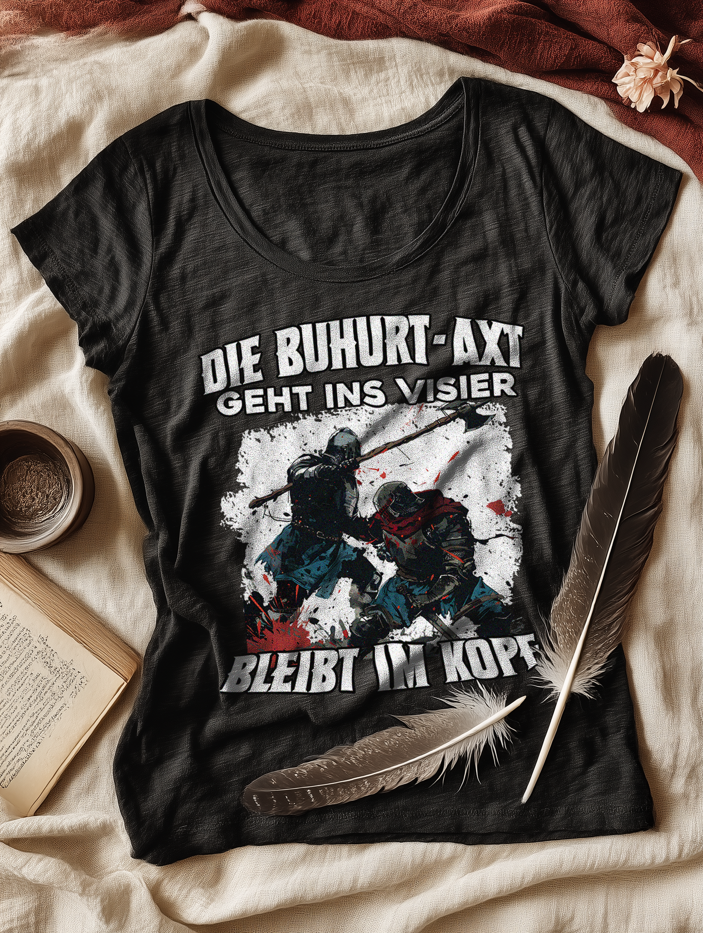 Bleibt im Kopf- Buhurt Axt Damen Shirt - Frauen Bio Lightweight T-Shirt