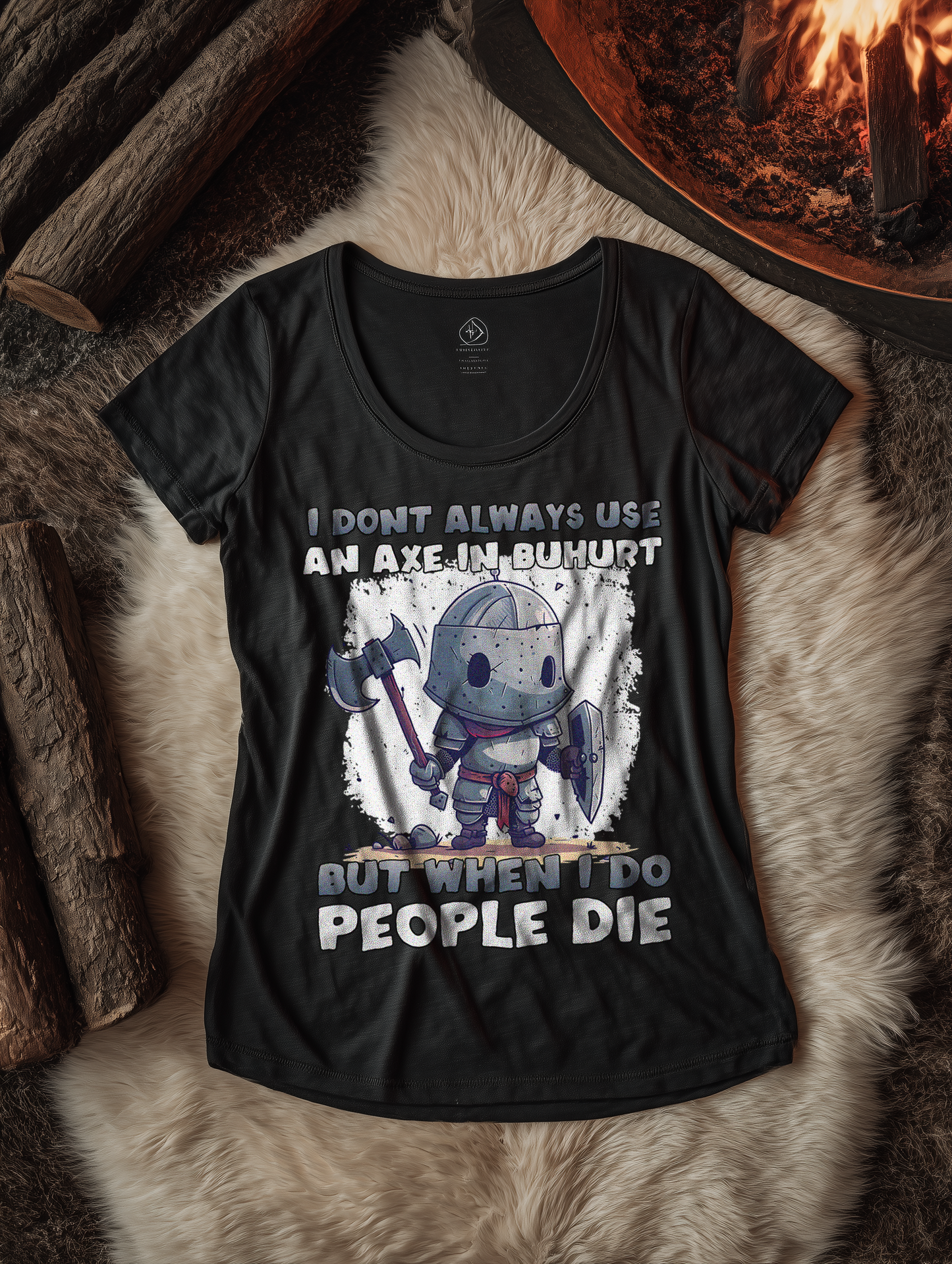 Buhurt Damen Shirt Axe Humor Bio Baumwolle Chibi Lightweight Shirt
