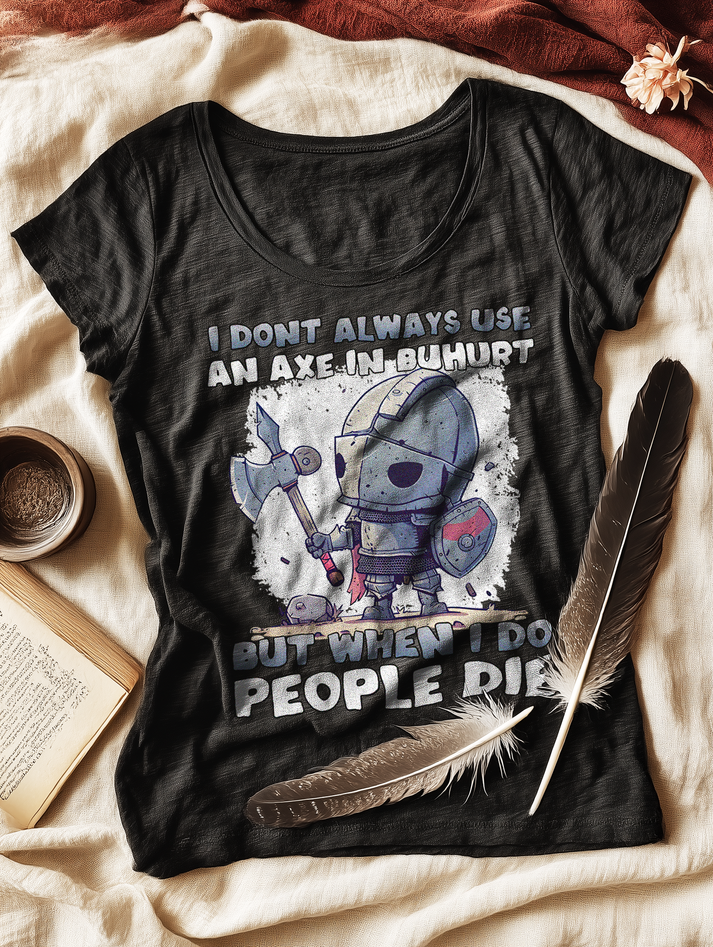 Chibi Knight - Buhurt Damen Lightweight T-Shirt Axe Humor Ritter HEMA