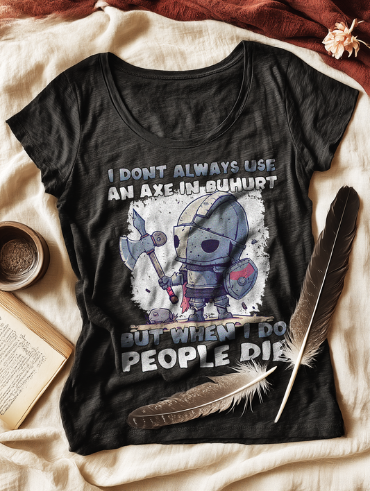 Chibi Knight - Buhurt Damen Lightweight T-Shirt Axe Humor Ritter HEMA