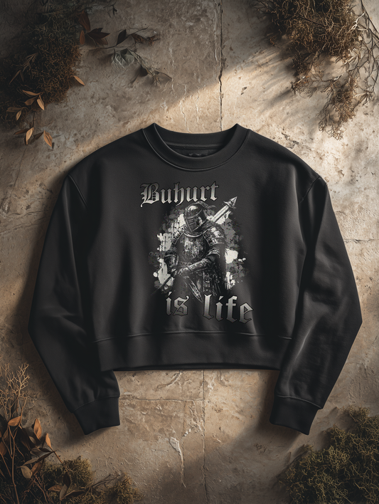 Buhurt Is Life | Damen Bio Boxcut Sweatshirt | Bouhourt Frauen Pullover