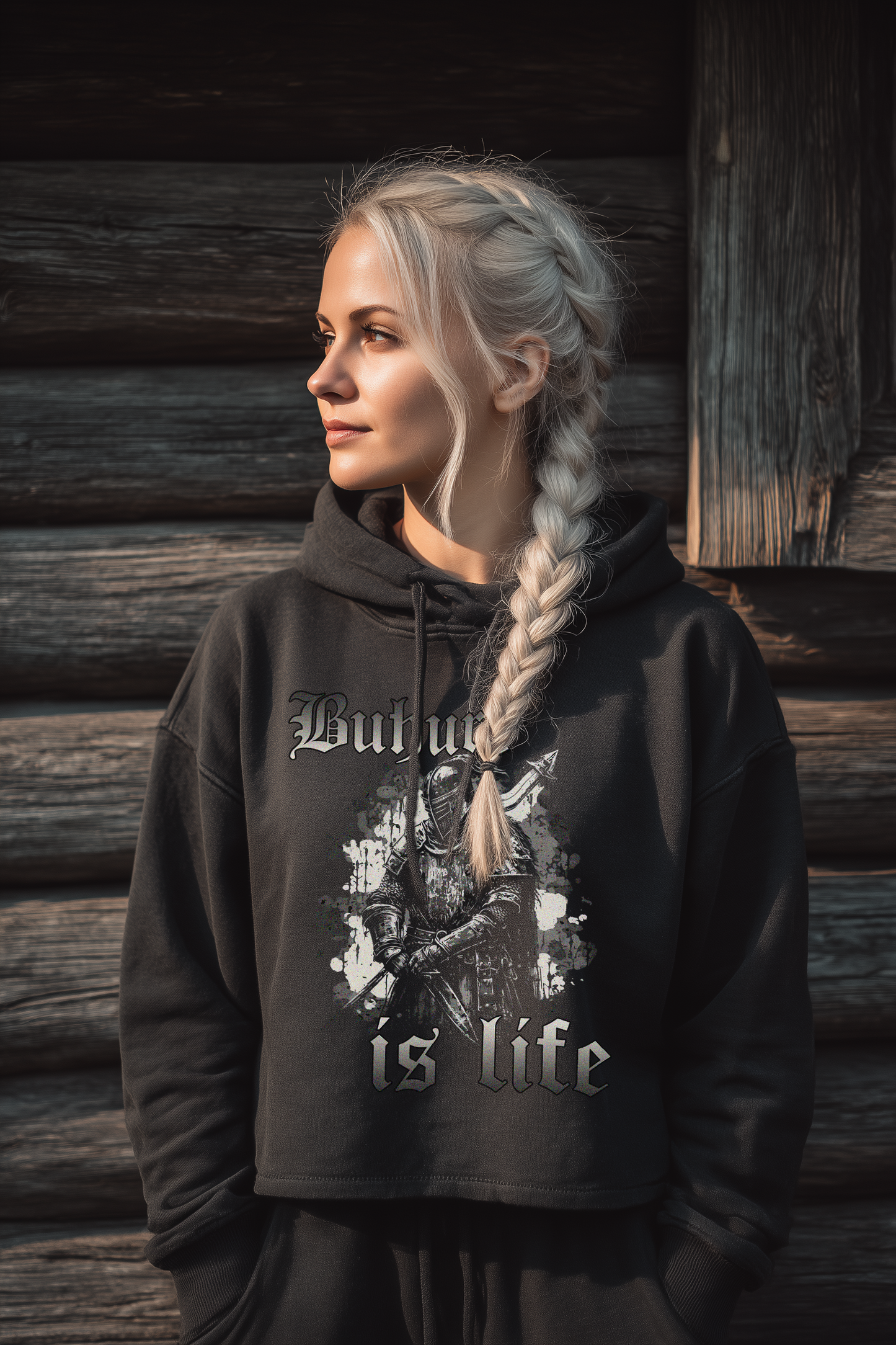 Buhurt is Life | Damen Bio Boxcut Hoodie
