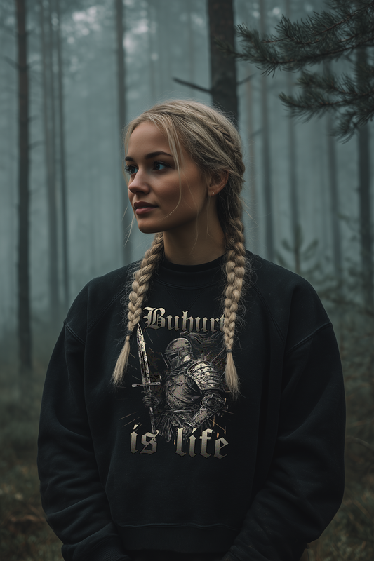 Buhurt Is Life | Damen Bio Boxcut Sweatshirt | Bouhourt Boxcut Pullover