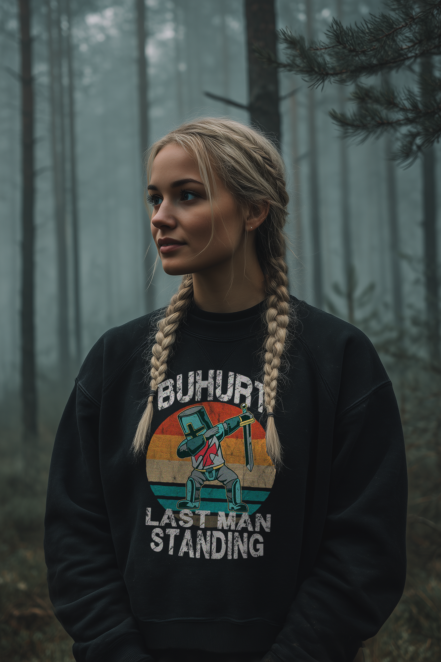 Dabing Cartoon Ritter - Damen Bio Boxcut Sweatshirt