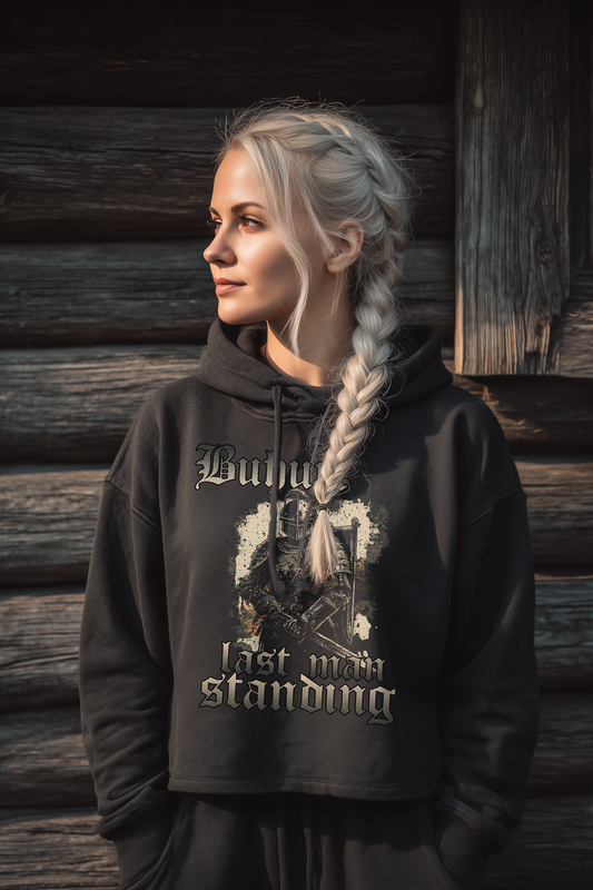 Buhurt – Last Man Standing | Damen Bio Boxcut Hoodie