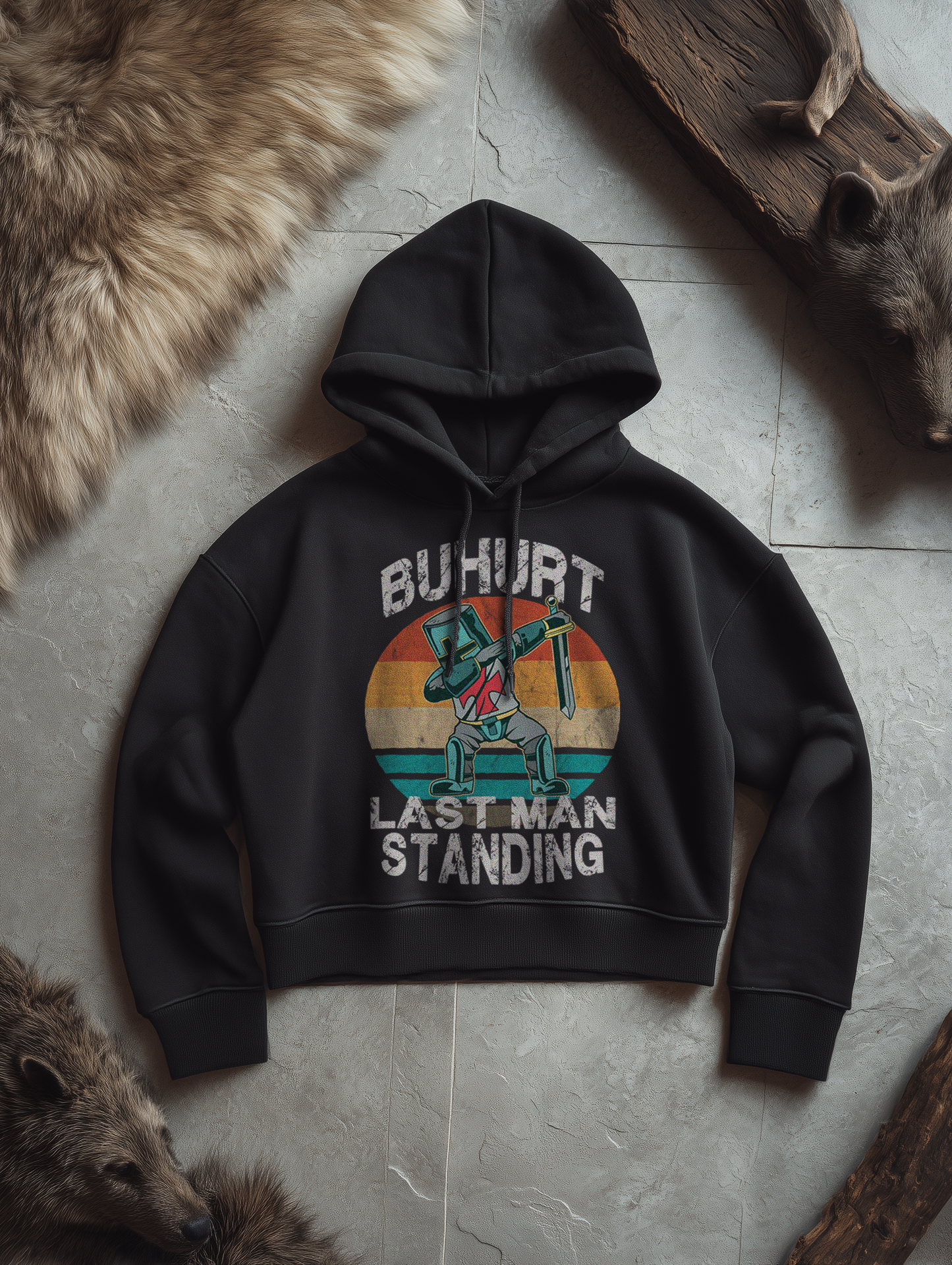Last Man Standing – Chibi Ritter Dab | Damen Bio Boxcut Hoodie