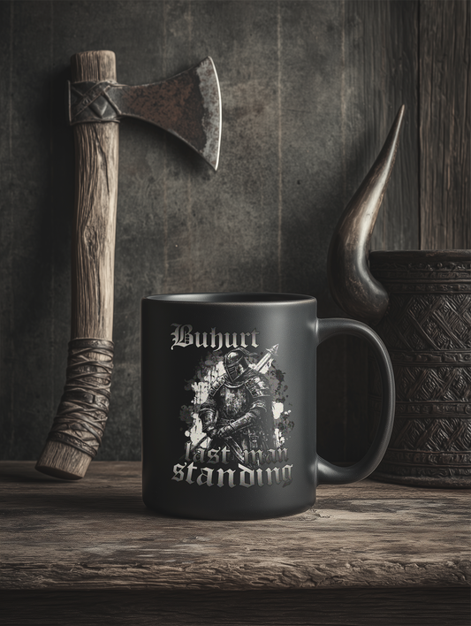 Schwarze Buhurt Keramik Tasse | Last Man Standing | Bouhourt Cup