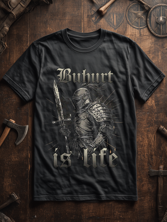 Buhurt is Life Shirt Herren Oversize 240g Bio Baumwolle Oversized Herren T-Shirt